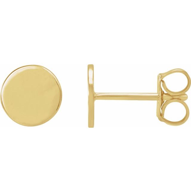 18K Engravable Disc Earrings