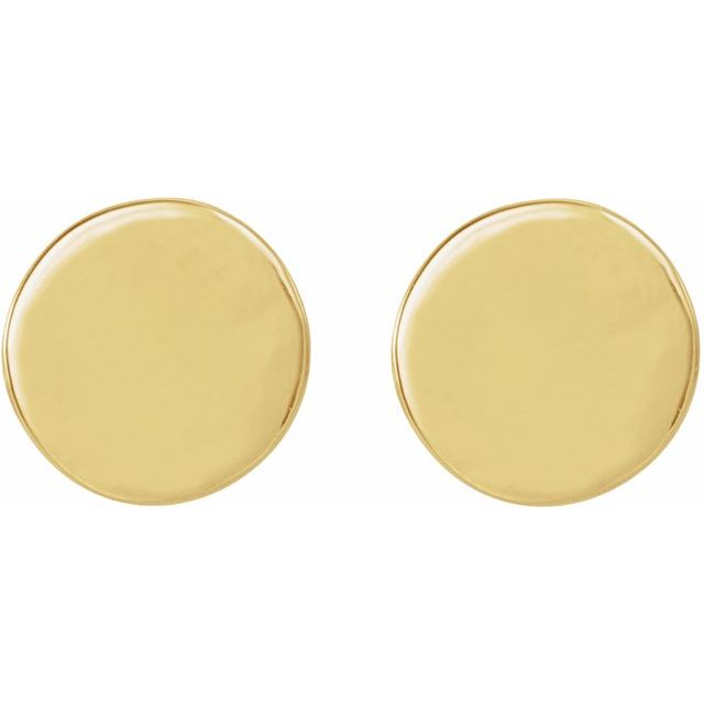 18K Engravable Disc Earrings
