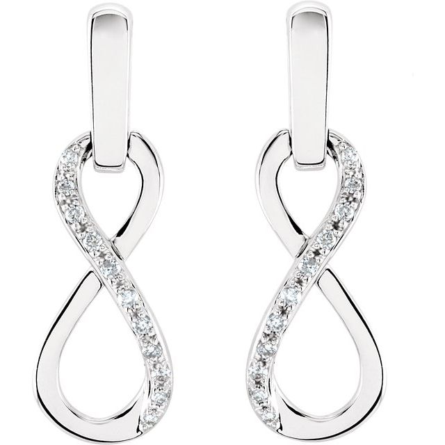 14K 1/10 CTW Natural Diamond Infinity-Inspired Earrings