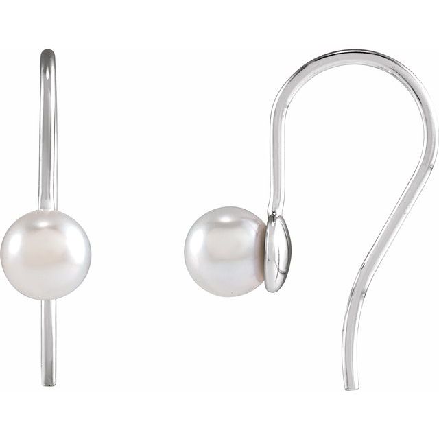 14K Cultured Akoya Pearl Wire Earrings