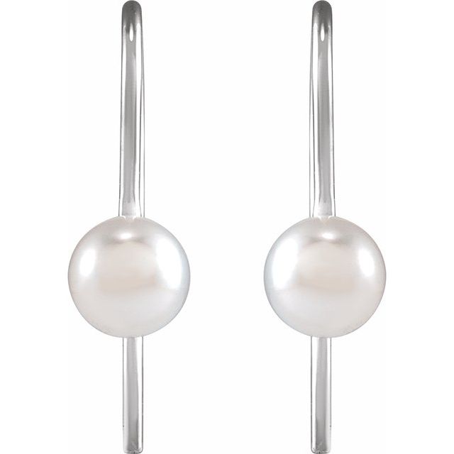 14K Cultured Akoya Pearl Wire Earrings