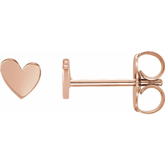14K Asymmetrical Heart Earrings