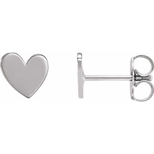 Sterling Silver Asymmetrical Heart Earrings
