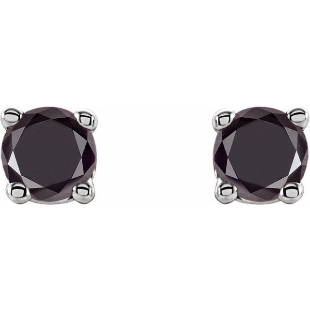 14K 1/5 CTW Natural Black Diamond Stud Earrings