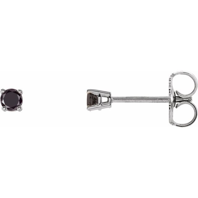 14K 1/5 CTW Natural Black Diamond Stud Earrings
