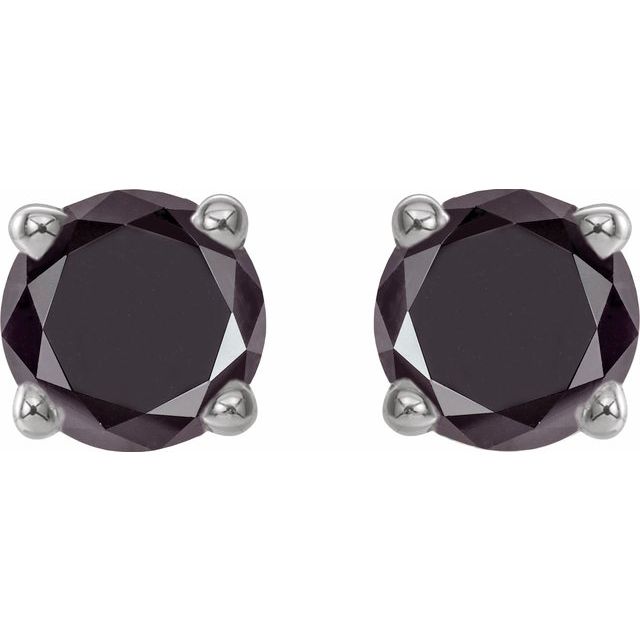 14K 1/2 CTW Natural Black Diamond Stud Earrings