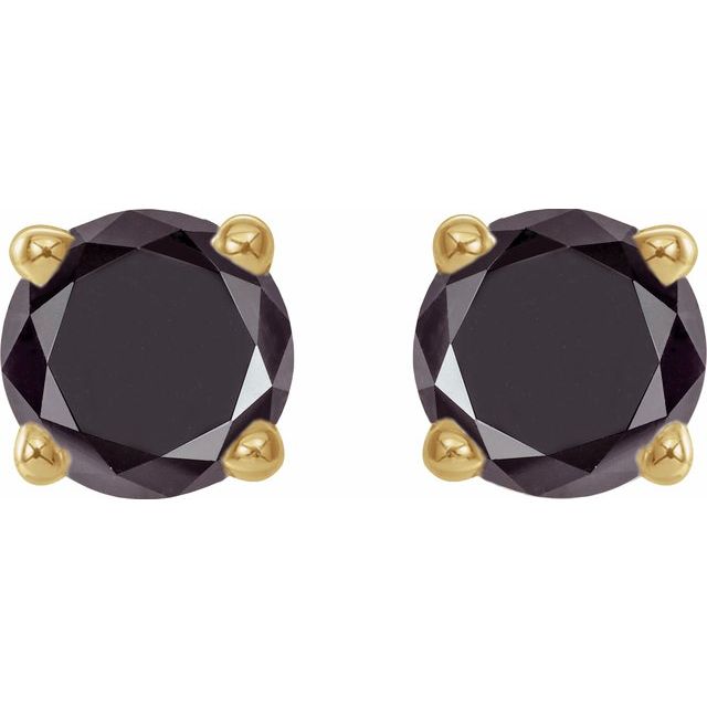 14K 1/2 CTW Natural Black Diamond Stud Earrings