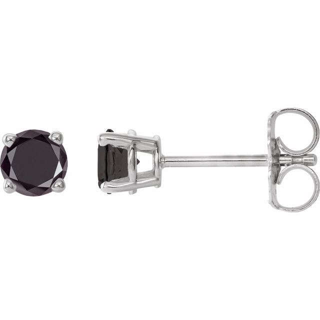 14K 1/2 CTW Natural Black Diamond Stud Earrings
