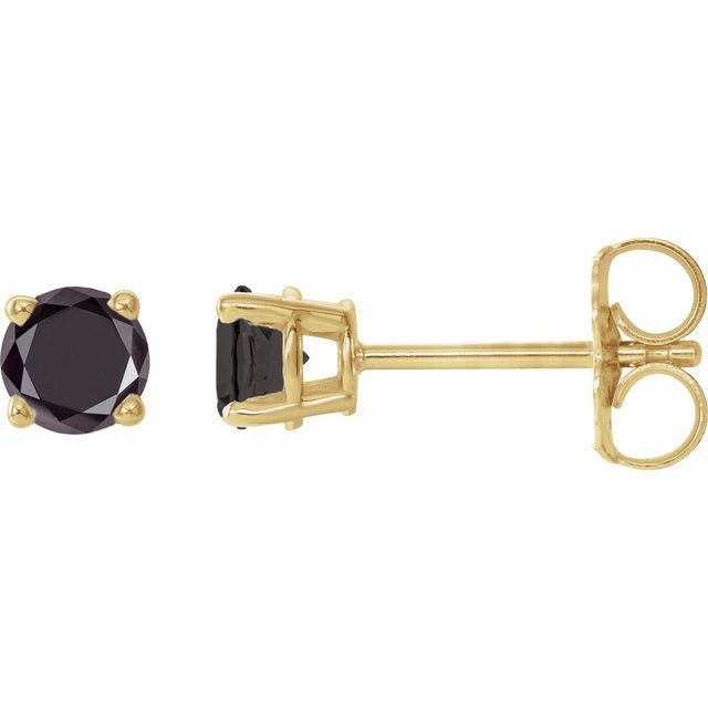 14K 1/2 CTW Natural Black Diamond Stud Earrings