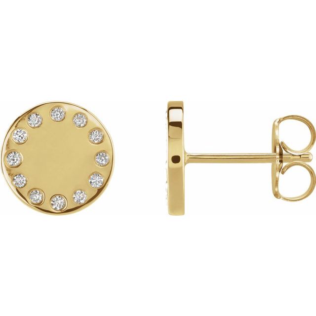 14K .05 CTW Natural Diamond Full Moon Phase Earring