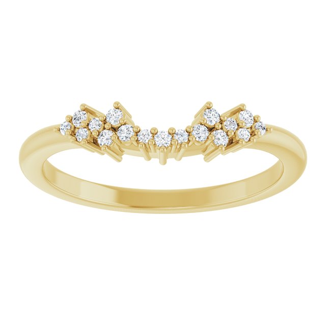 14K Yellow .08 CTW Natural Diamond Matching Band Round