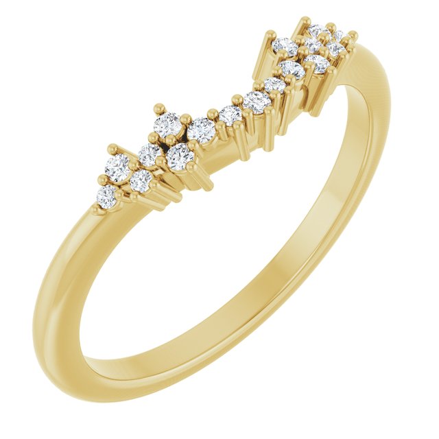 14K Yellow .08 CTW Natural Diamond Matching Band Round