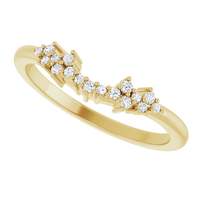 14K Yellow .08 CTW Natural Diamond Matching Band Round
