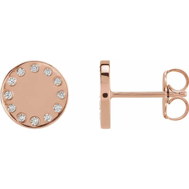14K .05 CTW Natural Diamond Full Moon Phase Earring
