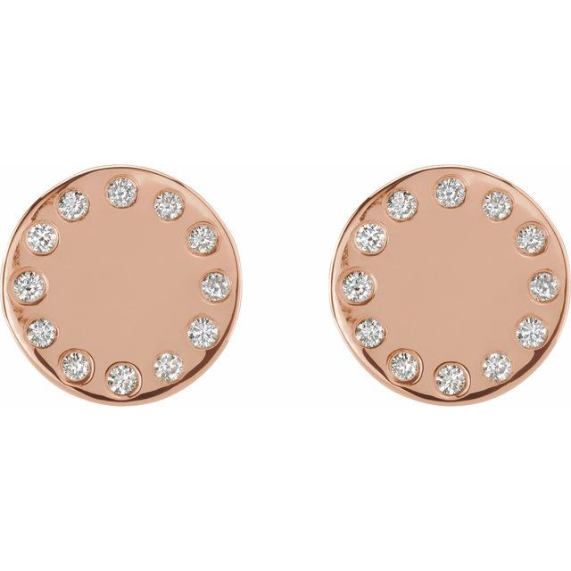 14K .05 CTW Natural Diamond Full Moon Phase Earring