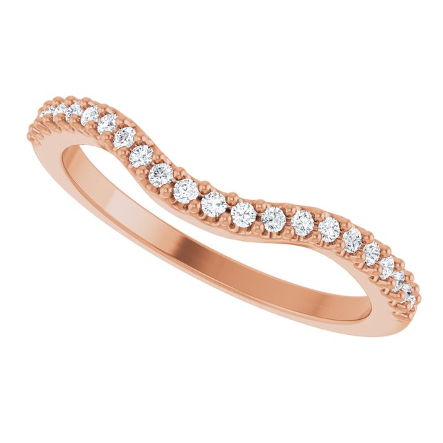 14K Rose 1/6 CTW Natural Diamond Matching Band