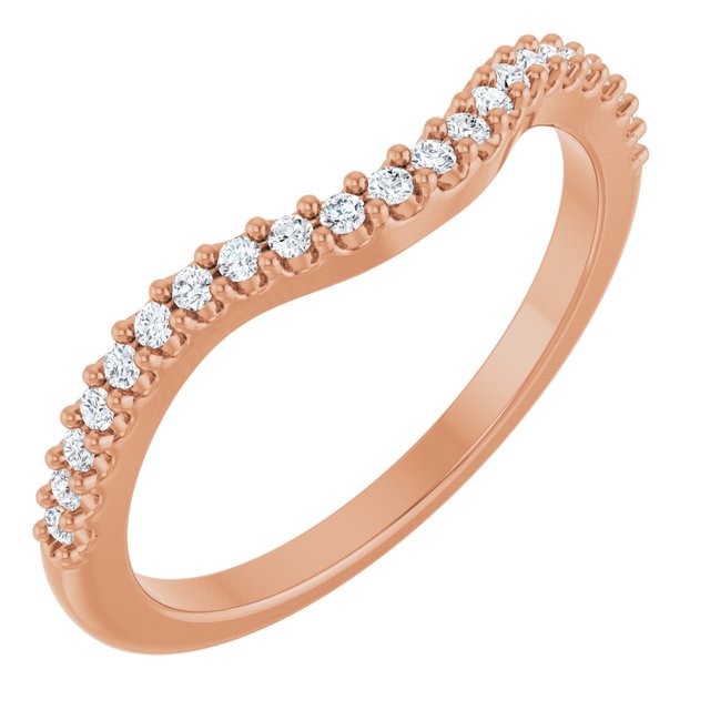 14K Rose 1/6 CTW Natural Diamond Matching Band