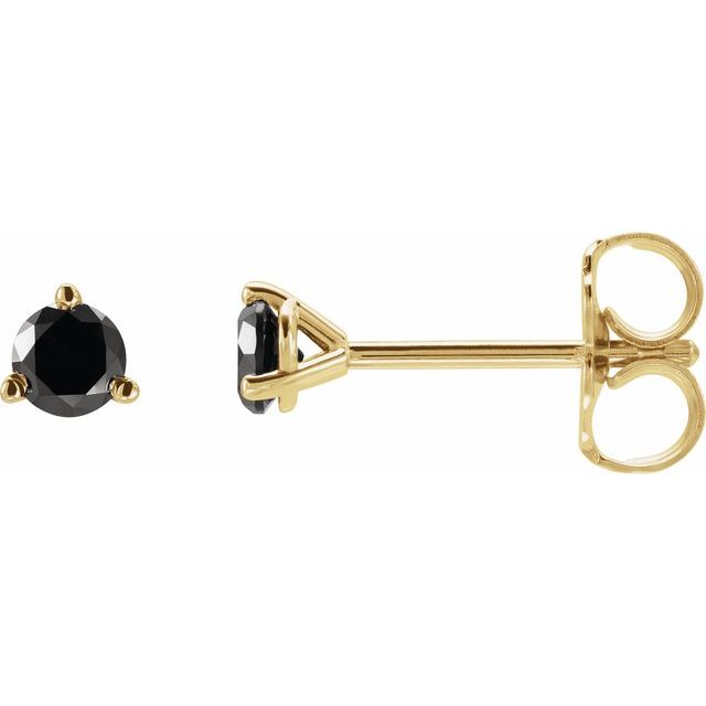14K 1/5 CTW Natural Black Diamond Earrings