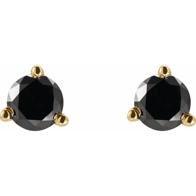 14K 1/5 CTW Natural Black Diamond Earrings