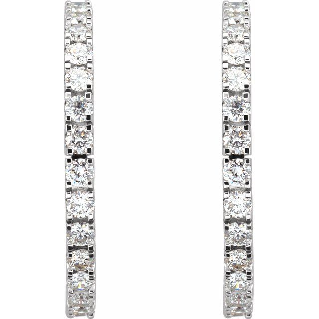 14K 2 1/5 CTW Lab-Grown Diamond Hoop Earrings
