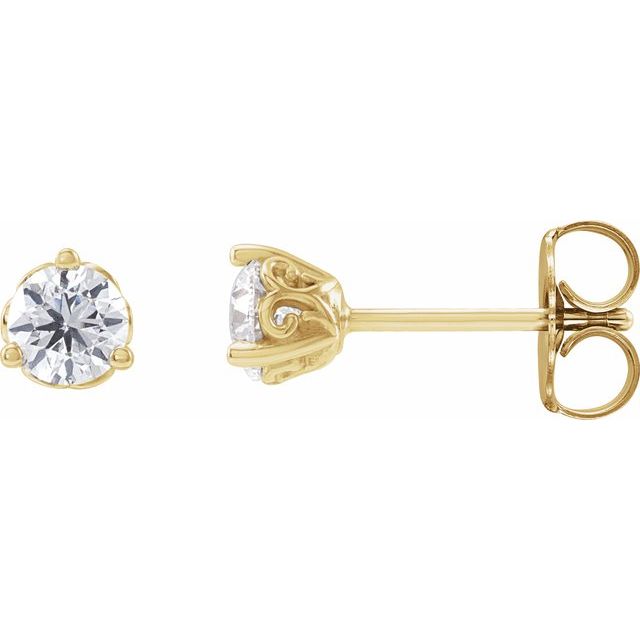 14K 3/8 CTW Natural Diamond Scroll Earrings