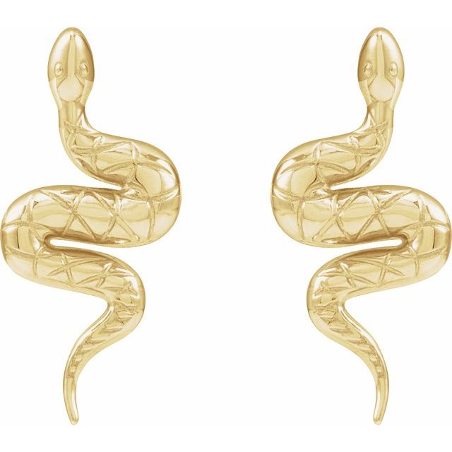 14K Left Snake Friction Back Earring