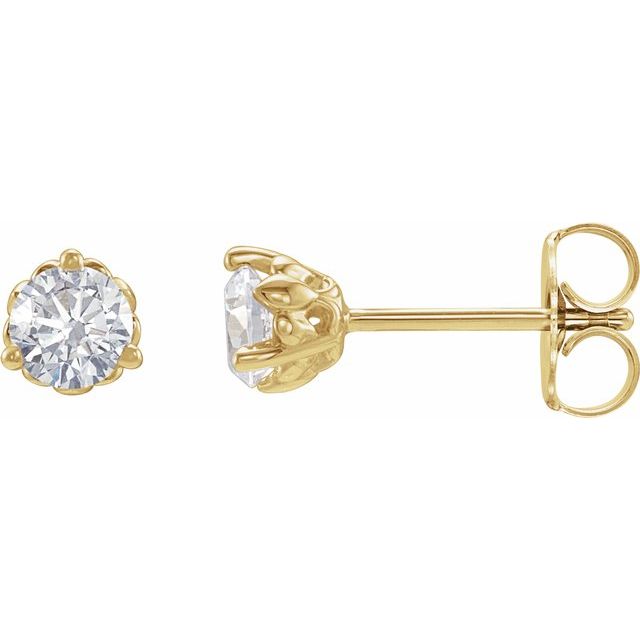 14K 1/5 CTW Lab-Grown Diamond Fleur-de-Lis Earrings