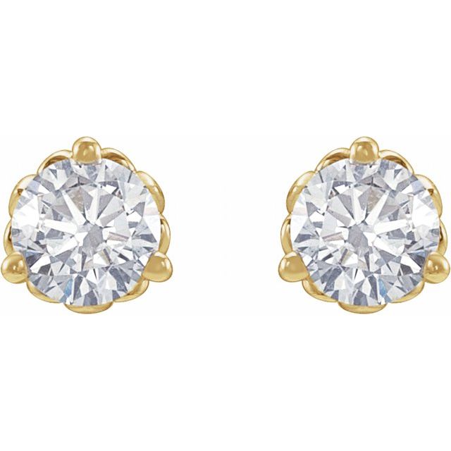 14K 1/5 CTW Lab-Grown Diamond Fleur-de-Lis Earrings