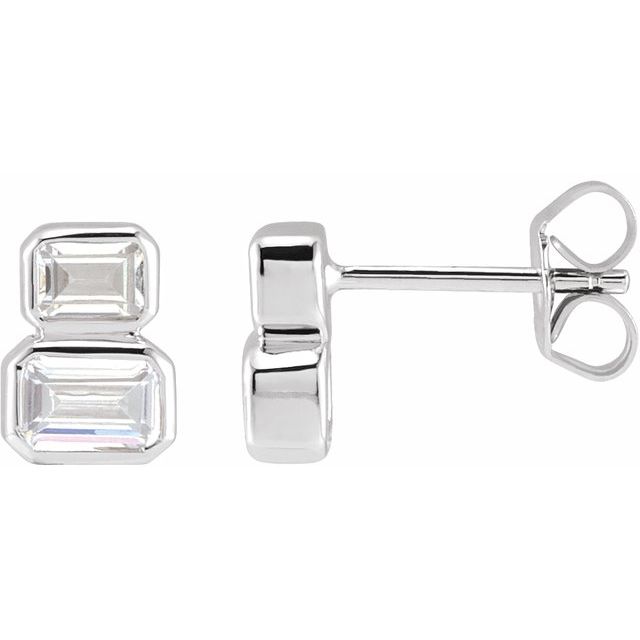 14K 1 CTW Lab-Grown Diamond Two-Stone Stud Earrings