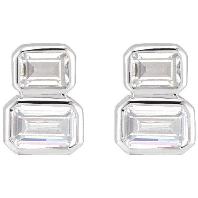 14K 1 CTW Lab-Grown Diamond Two-Stone Stud Earrings
