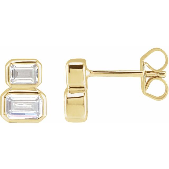 14K 1 CTW Lab-Grown Diamond Two-Stone Stud Earrings