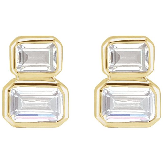 14K 1 CTW Lab-Grown Diamond Two-Stone Stud Earrings