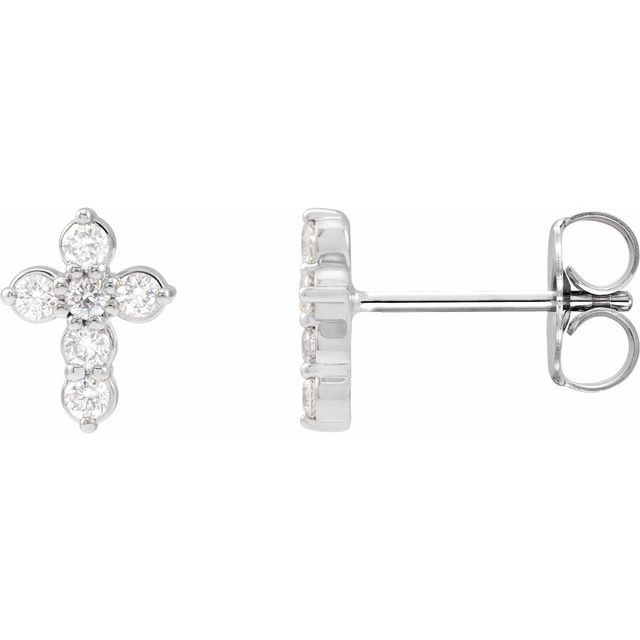 1/6 CTW Natural Diamond Cross Earrings