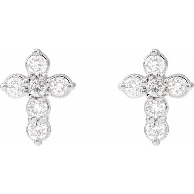 1/6 CTW Natural Diamond Cross Earrings