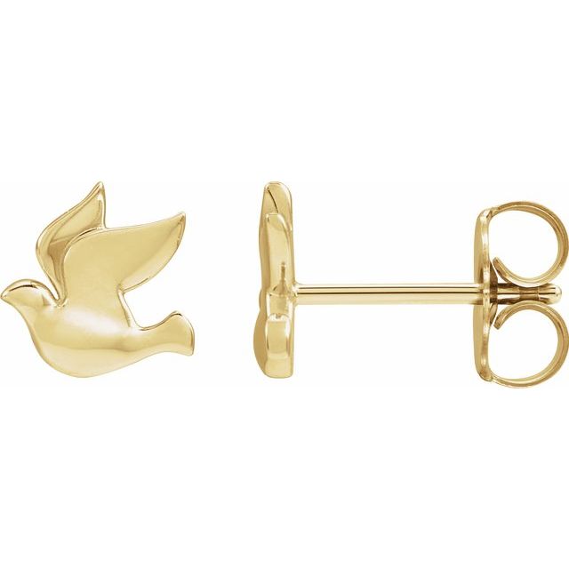 14K Holy Spirit Dove Earrings