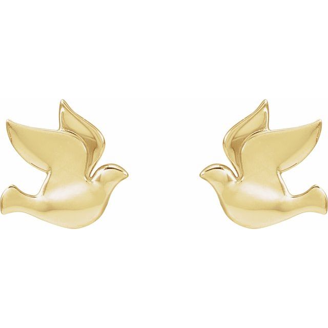 14K Holy Spirit Dove Earrings