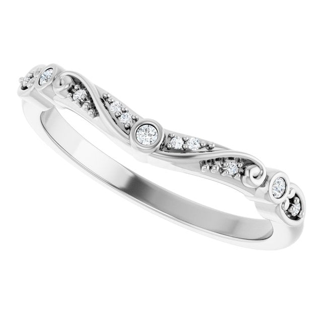 14K Round .05 CTW Natural Diamond Matching Band Band
