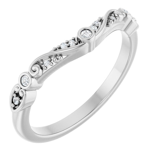 14K Round .05 CTW Natural Diamond Matching Band Band