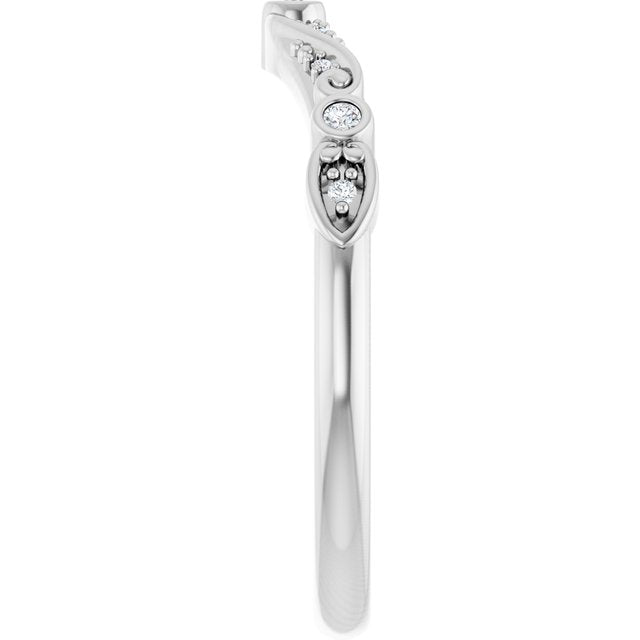 14K Round .05 CTW Natural Diamond Matching Band Band
