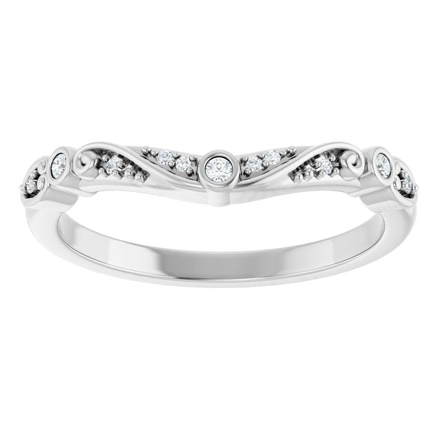 14K Round .05 CTW Natural Diamond Matching Band Band