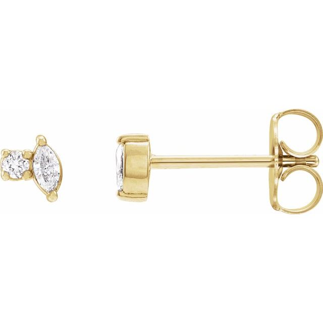 14K .08 CTW Natural Diamond Earrings