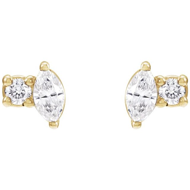 14K .08 CTW Natural Diamond Earrings