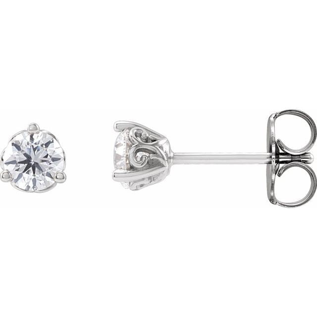 14K 1/2 CT Lab-Grown Diamond Scroll Earrings