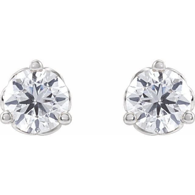 14K 1/2 CT Lab-Grown Diamond Scroll Earrings