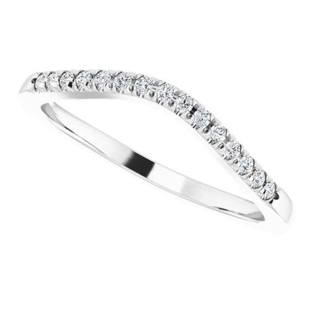 14K White 1/10 CTW Natural Diamond French-Set Band