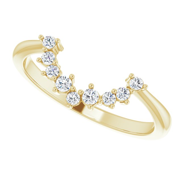 14K Yellow 1/6 CTW Natural Diamond Matching Band