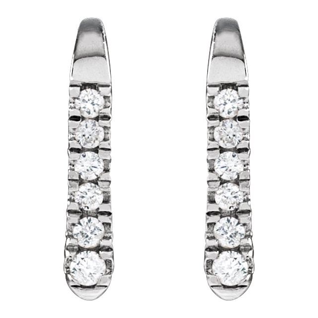 14K .037 CTW Natural Diamond French Wire Earring Top