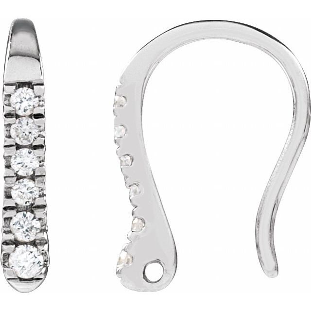 14K .037 CTW Natural Diamond French Wire Earring Top