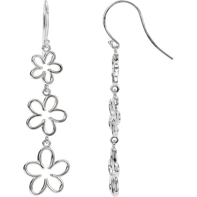 14K Flower Dangle Earring