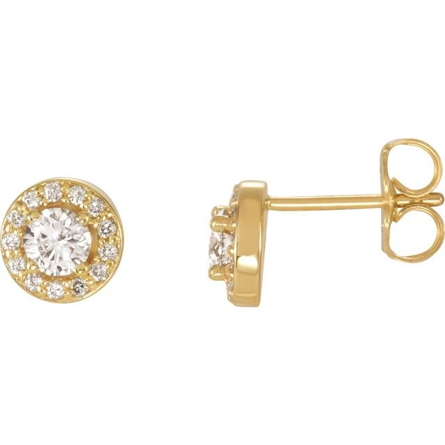 14K 3/8 CTW Lab-Grown Diamond Halo-Style Earrings